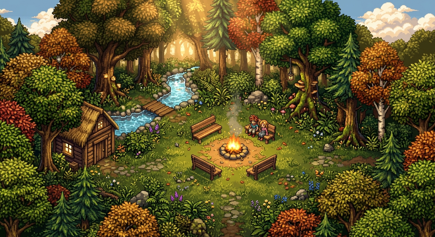 A hidden grove sanctuary in the forest
